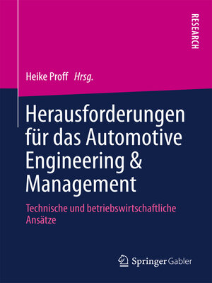 cover image of Herausforderungen für das Automotive Engineering & Management